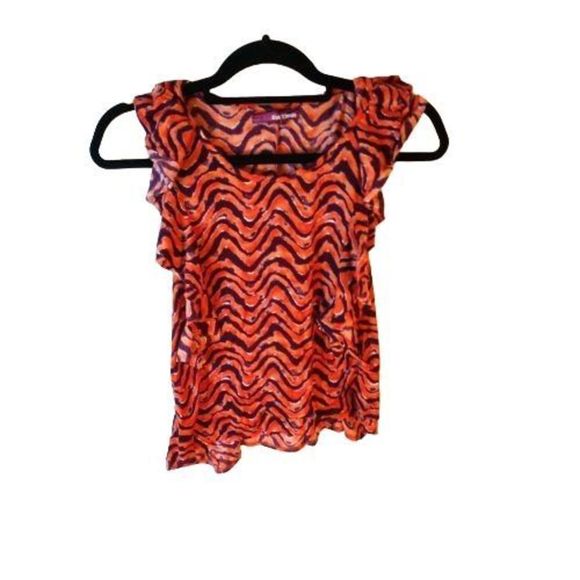 Epic‎ Threads Tiger Stripe Blouse Orange Black Women's Size Small - Picture 1 of 3